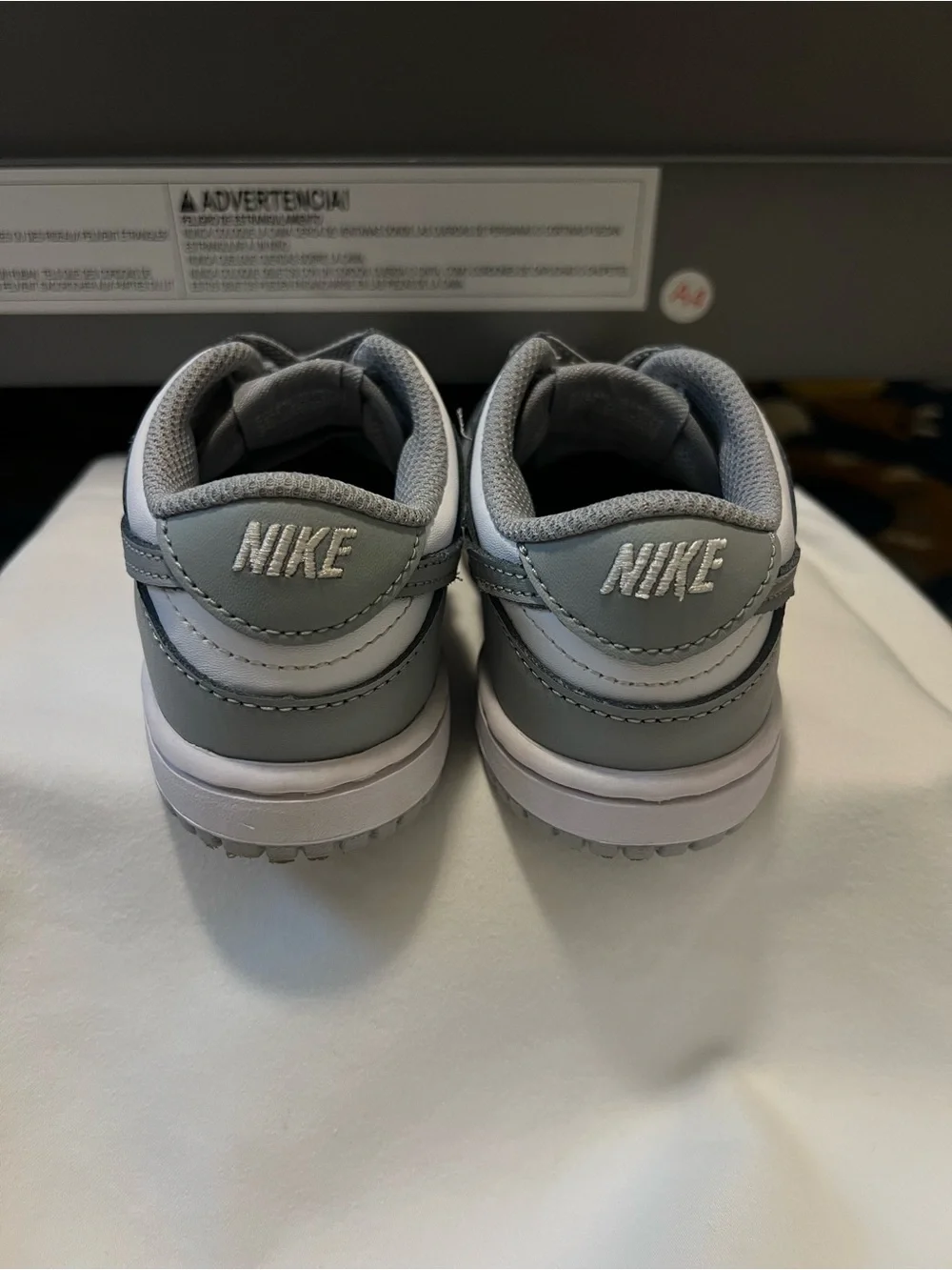 Nike Kids Grey and White Low-Top Sneakers